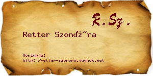 Retter Szonóra névjegykártya